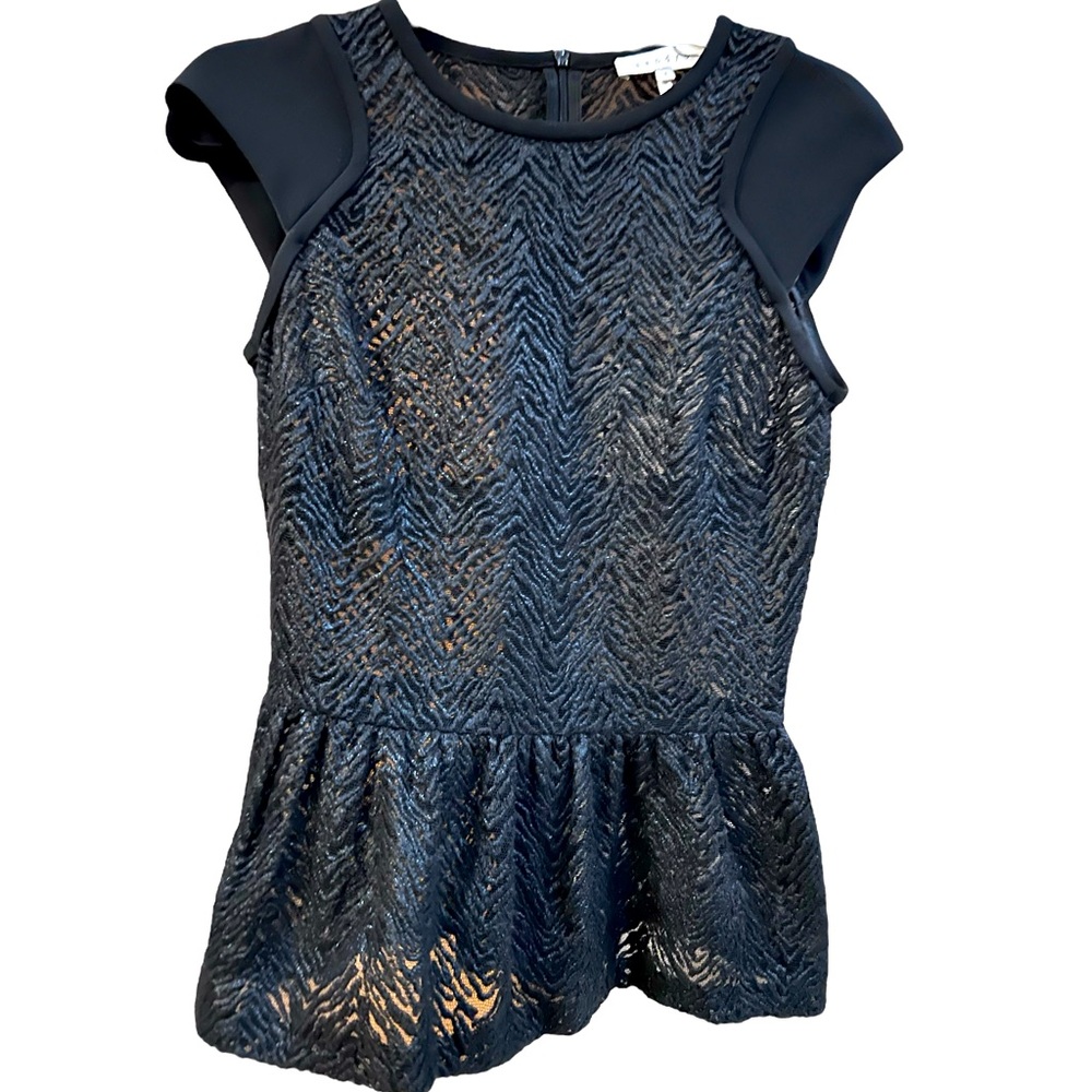 NWOT Sandro Cap Sleeve Peplum Top